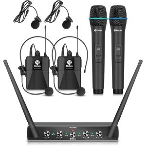 Set de 4 Microfono Inalambrico de Diadema Y de Mano  AU400