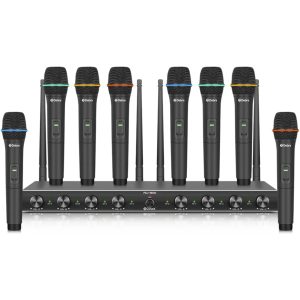 Set de 8 Microfonos Inalambrico debra  de Mano AU800 Uhf