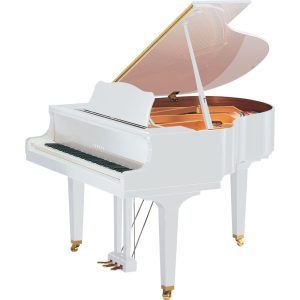 Piano de cola acústico Yamaha GB1K en acabado Blanco Pulido (Polished White)