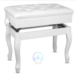 Banquillo para piano blanco